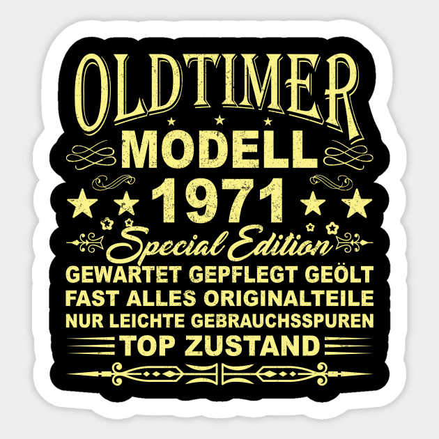 OLDTIMER MODELL BAUJAHR 1971 Sticker by SinBle